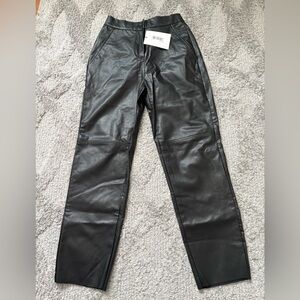 $15.  NWT. Deluc  Women Faux Leather Elastic Waist Cargo Pants